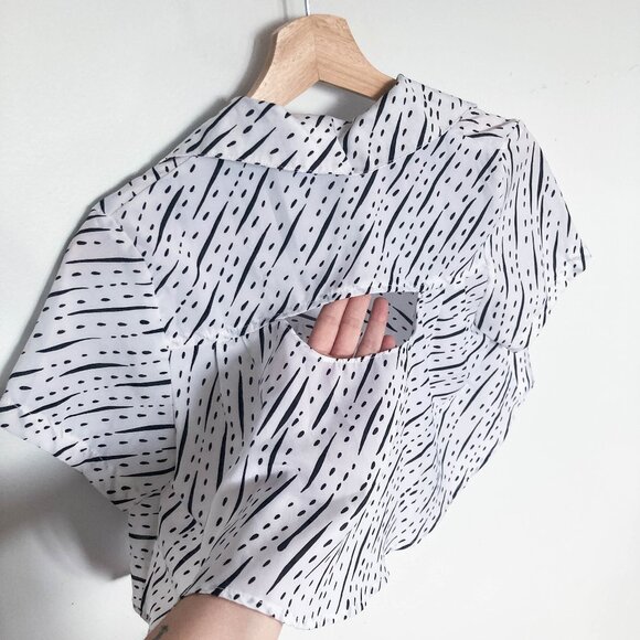 Nasty Gal Black and White Button Down Shirt - Picture 10 of 12